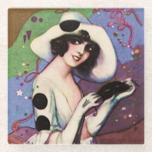 Feestelijke Pierrette in Celebration door Sophia C Glazen Onderzetter (Voorkant)