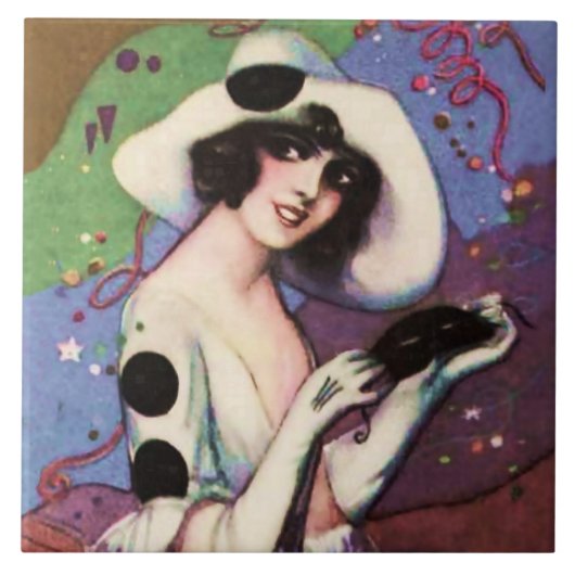 Feestelijke Pierrette in Celebration door Sophia C Tegeltje (Voorkant)