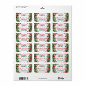 Feestelijke Pine Garland Christmas Return Adres Etiket (Full Sheet)