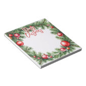 Feestelijke Pine Garland Kerstgroeten Notitieblok (Schuin)