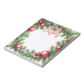 Feestelijke Pine Garland Kerstgroeten Notitieblok (Linkerzijde)