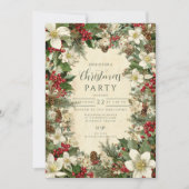 Feestelijke Pinecone en Holly Christmas Kaart (Voorkant)