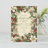 Feestelijke Pinecone en Holly Christmas Kaart (Staand voorkant)