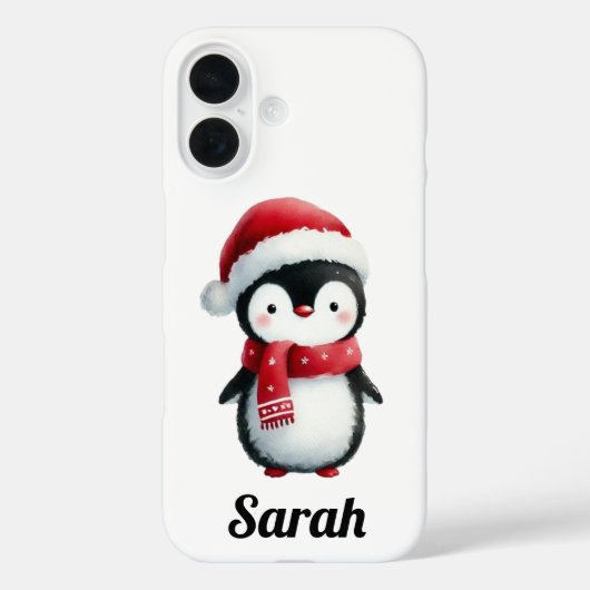 Feestelijke Pinguïn in Holiday Cheer Case-Mate iPhone Case (Achterkant)