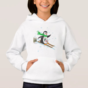Feestelijke pinguïn op ski's - Vrolijk kerstplezie