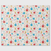 Feestelijke Pinguïn Rendier Snowman Design Cadeaupapier (Vlak)