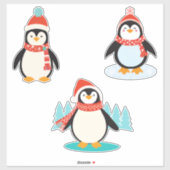 Feestelijke Pinguïn Stickers (Vel)