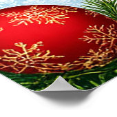 Feestelijke pinguïn versierd met vakantie Ornament Poster (Hoek)