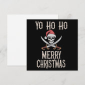 Feestelijke Piraat Yo Ho Ho Kerstman Zeilen  Feestdagenkaart (Voorkant / Achterkant)