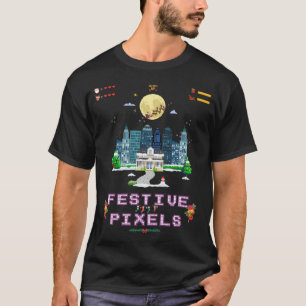 Feestelijke Pixels Videogame Pixel kunst T-shirt