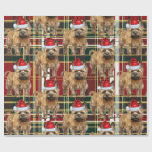 Feestelijke Plaid Cairn Terrier Hondenliefhebber K Cadeaupapier (Vlak)