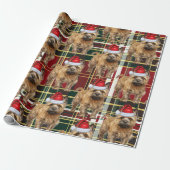 Feestelijke Plaid Cairn Terrier Hondenliefhebber K Cadeaupapier (Uitgerold)