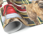 Feestelijke Plaid Cairn Terrier Hondenliefhebber K Cadeaupapier (Rol Hoek)