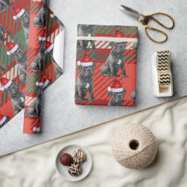 Feestelijke Plaid Cane Corso Santa Dog Kerstmis Cadeaupapier