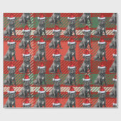 Feestelijke Plaid Cane Corso Santa Dog Kerstmis Cadeaupapier (Vlak)