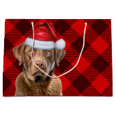 Feestelijke Plaid Chesapeake Bay Hondenliefhebber  Groot Cadeauzakje (Voorkant)