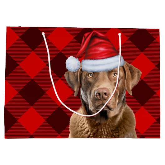 Feestelijke Plaid Chesapeake Bay Hondenliefhebber Groot Cadeauzakje (Achterkant)