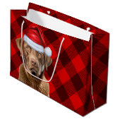 Feestelijke Plaid Chesapeake Bay Hondenliefhebber  Groot Cadeauzakje (Voorkant Gekanteld)