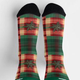 Feestelijke Plaid Christmas Sokken met naam