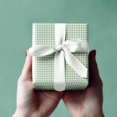 Feestelijke Plaid Gingham Green Pattern Kerstmis Cadeaupapier
