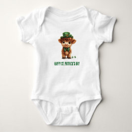 Feestelijke Plaid Green Irish Highland Koe Cartoon Romper