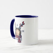 Feestelijke Plaid Winter Owl karakter Foto Vakanti Mok (Voorkant links)