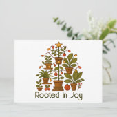 Feestelijke Plantenliefhebber Botanische Feestgroe Feestdagenkaart (Staand voorkant)