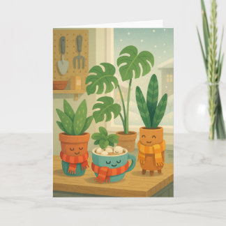 Feestelijke Plantenouders Feestdagen Kaart