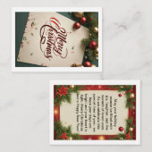 Feestelijke platte briefkaarten voor een vrolijk k (Voorkant / Achterkant)