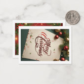 Feestelijke platte briefkaarten voor een vrolijk k (Voorkant / Achterkant in situ)