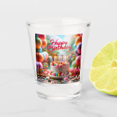 Feestelijke plezier Gelukkige Verjaardag Shot Glas (Voorkant)