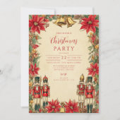 Feestelijke Poinsettia Bells Holiday Kaart (Voorkant)