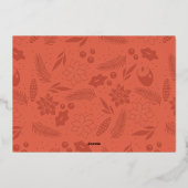 Feestelijke Poinsettia Berry Cream Christmas Folie Feestdagenkaart (Achterkant)