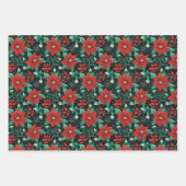 Feestelijke Poinsettia Bliss: Kerst Papier Ontwerp Inpakpapier Vel (Voorkant 3)