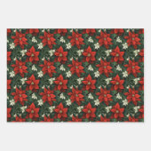 Feestelijke Poinsettia Bliss: Kerst Papier Ontwerp Inpakpapier Vel (Voorkant)
