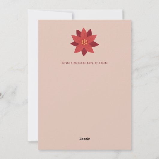 Feestelijke Poinsettia Bloemen Kerstmis Feestdagenkaart (Achterkant)