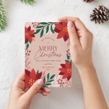 Feestelijke Poinsettia Bloemen Kerstmis