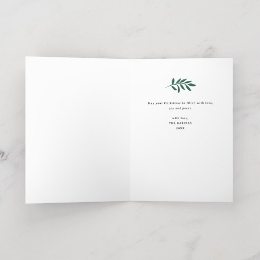 Feestelijke Poinsettia Bloemen Kerstmis Folie Feestdagenkaart (Binnenlaag)