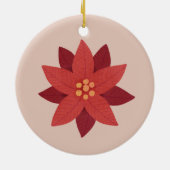 Feestelijke Poinsettia Bloemen Kerstmis Keramisch Ornament (Achterkant)