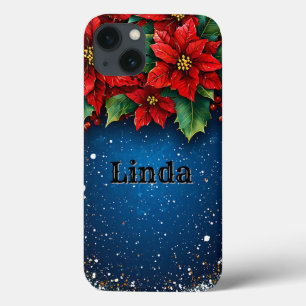 Feestelijke Poinsettia Bloemen met Sneeuw Case-Mate iPhone Case