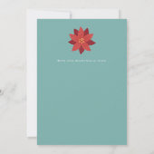 Feestelijke Poinsettia Bloemen Vakantie Party Kaart (Achterkant)