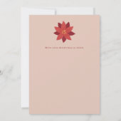 Feestelijke Poinsettia Bloemen Vakantie Party Kaart (Achterkant)