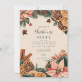 Feestelijke Poinsettia Citrus Kaart (Voorkant)