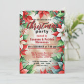 Feestelijke Poinsettia en Holly Berries Kerstmis Kaart (Staand voorkant)