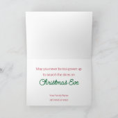 Feestelijke Poinsettia en Holly Four Foto Feestdagen Kaart (Binnen)