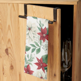 Feestelijke Poinsettia Kerst Keuken Handdoek