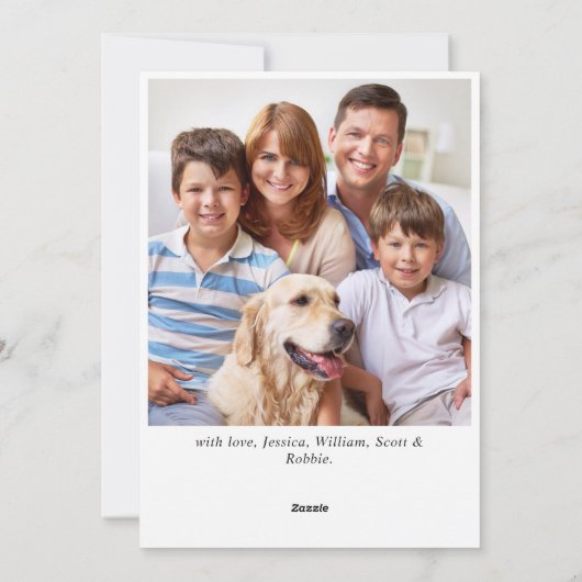 Feestelijke Poinsettia Kerst Mistletoe Foto Feestdagenkaart (Achterkant)