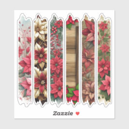 Feestelijke Poinsettia Lijsten Washi Tape Scrapboo Sticker