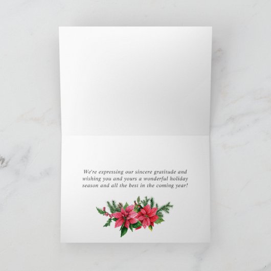 Feestelijke Poinsettia Rode Kardinaal Kerstgroet Feestdagen Kaart (Binnen)