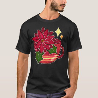 Feestelijke Poinsettia Teacup T-shirt